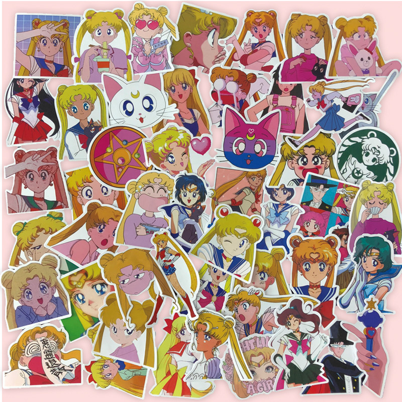 Beautiful and less female warrior sticker cute cartoon Cartoon Secondary Meta-notebook computer water glass Decorative Suitcase Stickler