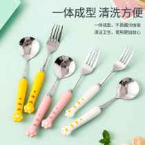 Stainless steel knife and fork spoon three-piece candy-colored cute Western tableware ceramic handle children steak knives and forks two piece