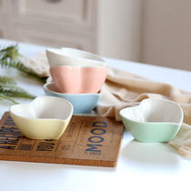 Clearance Export Japan Shufflei toast Bowl creative ceramic color glaze baking resistant heart Bowl dessert pudding bowl