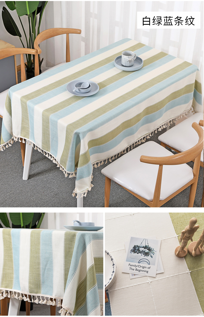Bắc Âu đơn giản khăn trải bàn màu đỏ vải cotton nhỏ tươi nhà in tua hình chữ nhật bàn cà phê vải bàn mua khăn trải bàn
