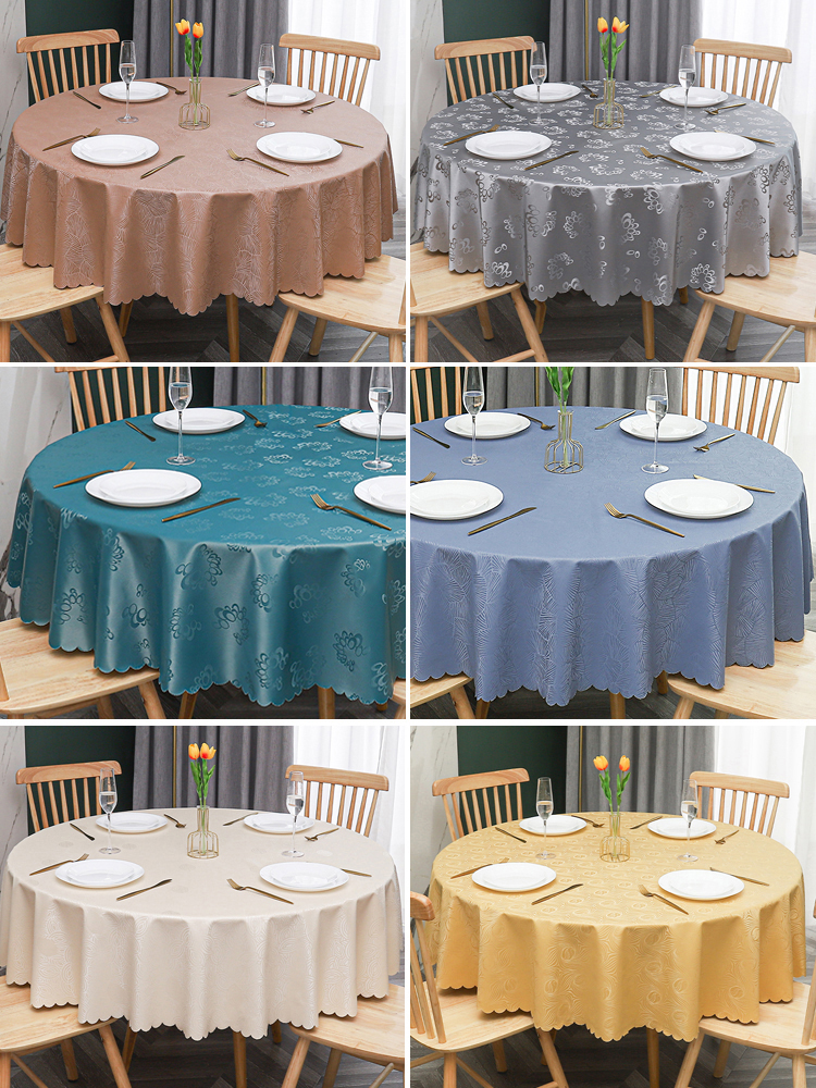 khăn trải bàn nhà hàng 2022 Tablecloth Waterproof Oil -Proof và Hot -free Water -Tree Hotel Hotel Round Round Bàn tròn Bàn vải vải vải vải khăn trải bàn tết mẫu khăn trải bàn hội trường Khăn trải bàn