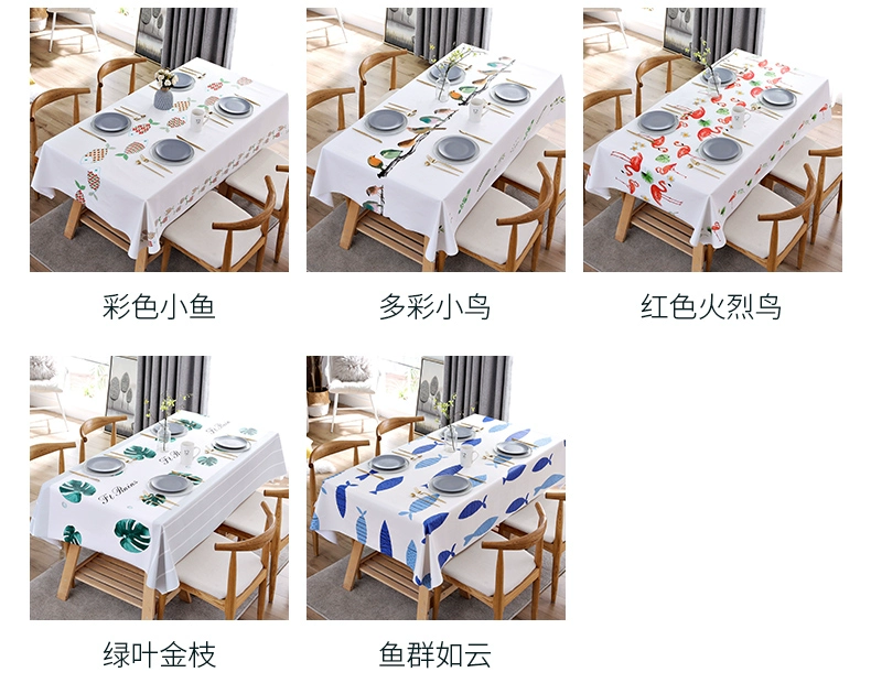 TableCloth chống thấm nước và dầu -rửa sạch PVC Coffee Time đệm Nordic thành lập Khoa khăn trải bàn sang trọng nhẹ nhàng mẫu khăn trải bàn đẹp khăn trải bàn vải