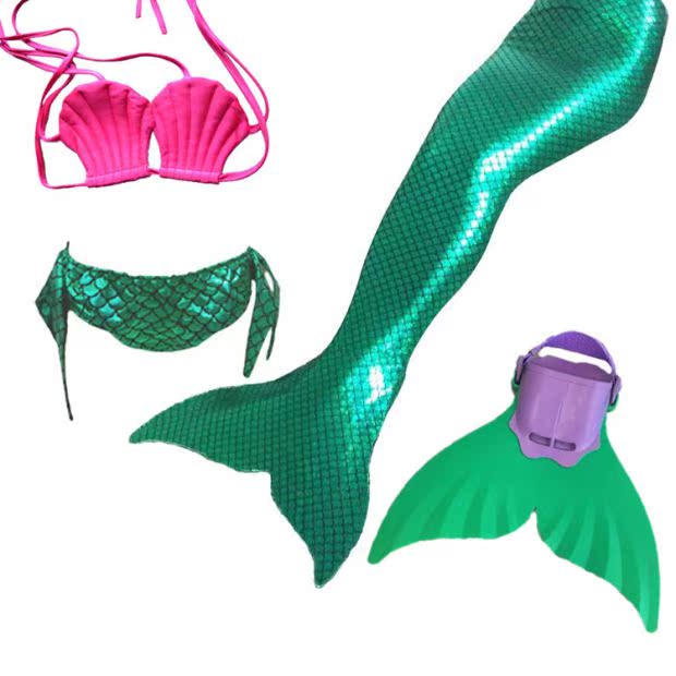 Cô bé công chúa nàng tiên cá ăn mặc theo phong cách cô gái áo tắm bikini phù hợp với bộ mắt cá chân băng lãng mạn áo bơi trẻ em