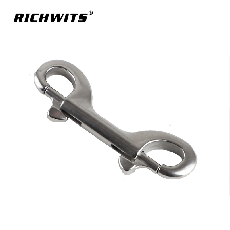 Richwits Stainless Steel 316 Double-Ended Hook Diving Quick Hook Double-Eye Spring Hook B-Shaped Spring Hook