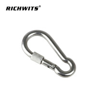 RICHWITS stainless steel carabiner diving flow hook fitting metal spring hook safety buckle
