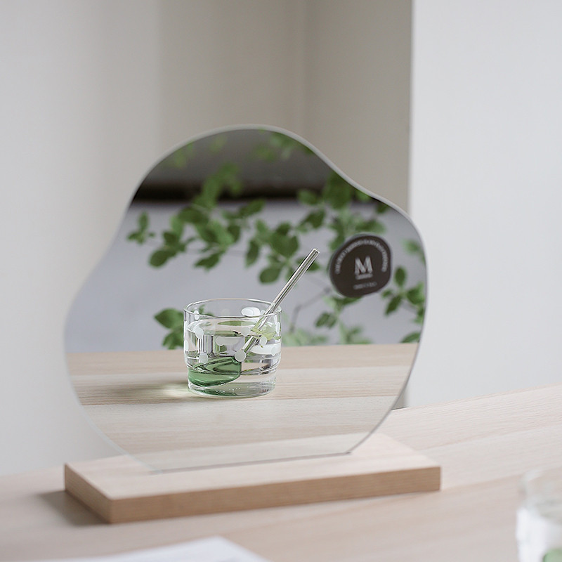 Mo yu ins wind Japanese original design dressing table makeup mirror irregular countertop decorative mirror ornaments