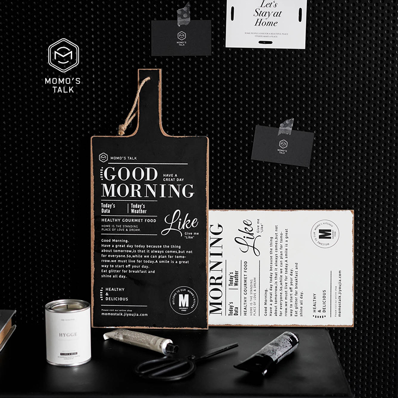 MOMO'S Morinins Nordic Wind Black and White Café English Magazine Bread Board Photo Props Amoling