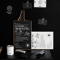 MOMOS Mo language ins Nordic style black and white cafe English magazine breadboard photo props Amoling
