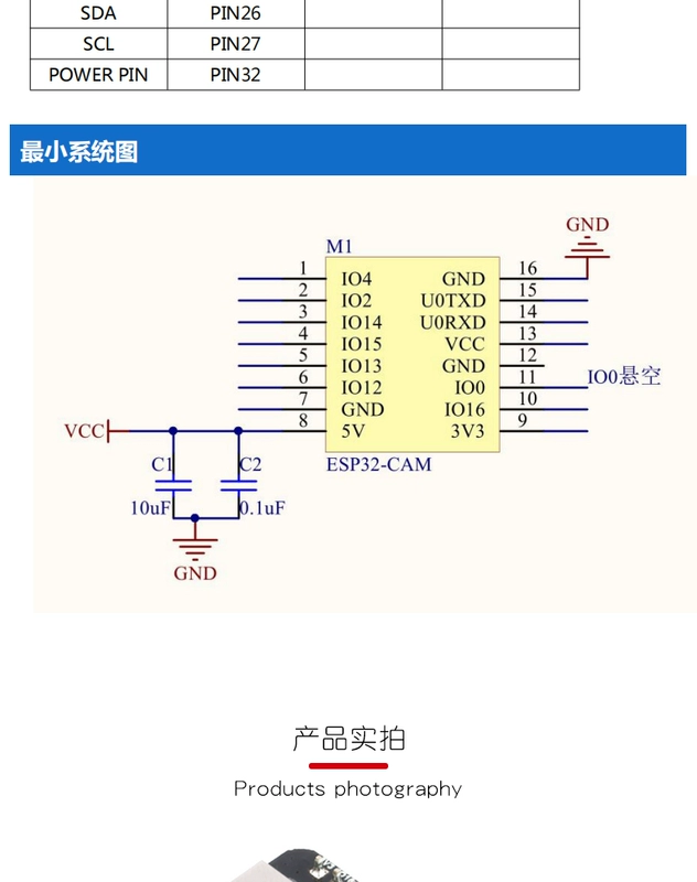 [Uxin Electronics] Ban phát triển camera ESP32-CAM WiFi+Mô-đun Bluetooth/Nối tiếp tới Wifi