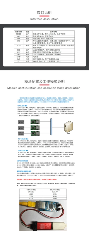 [Uxin Electronics] CH9121 Mô-đun nối tiếp sang Ethernet Mô-đun mạng MCU máy chủ cổng nối tiếp