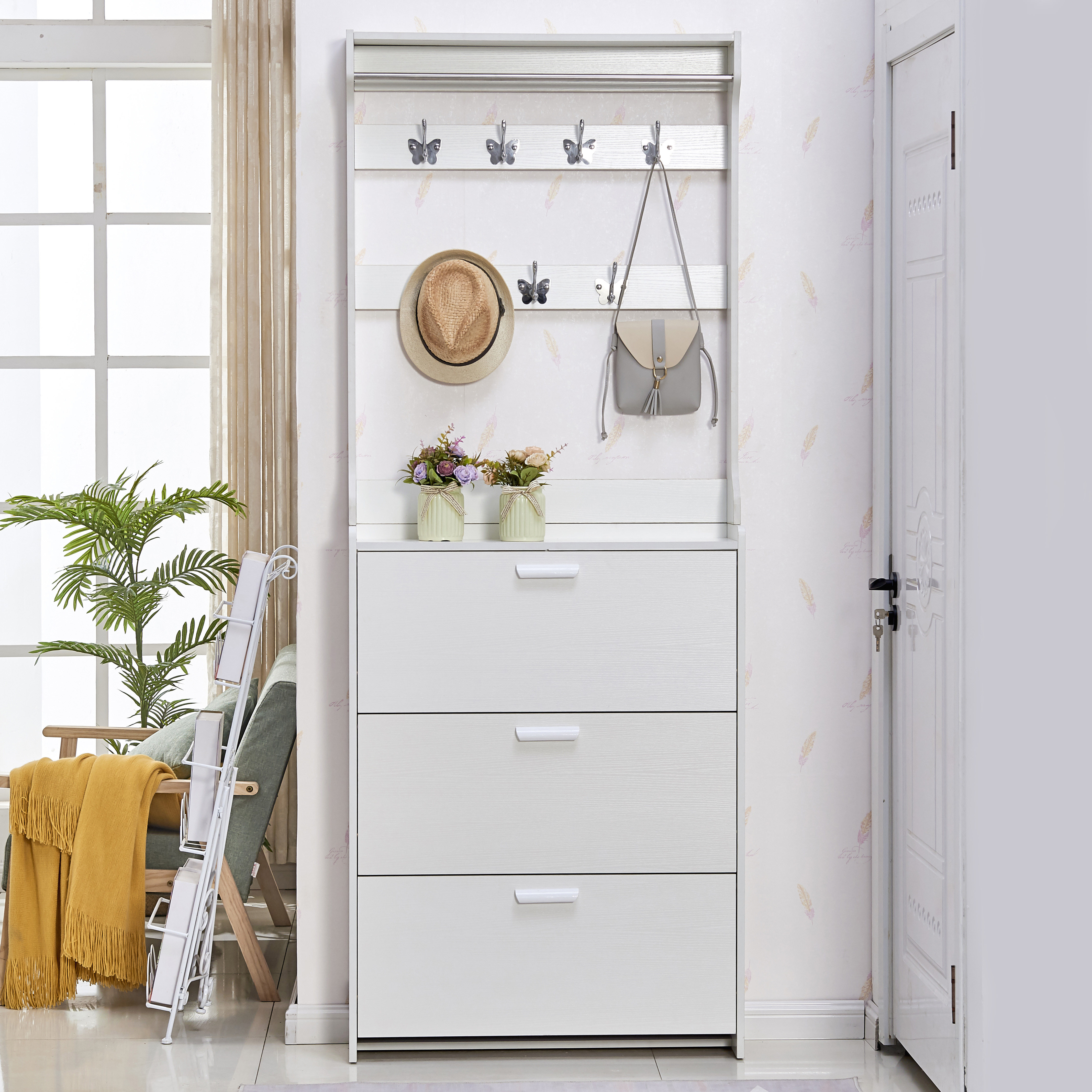 Ultra-thin door household dump shoe cabinet Simple modern entrance 17cm modern foyer cabinet door storage cabinet shoe rack