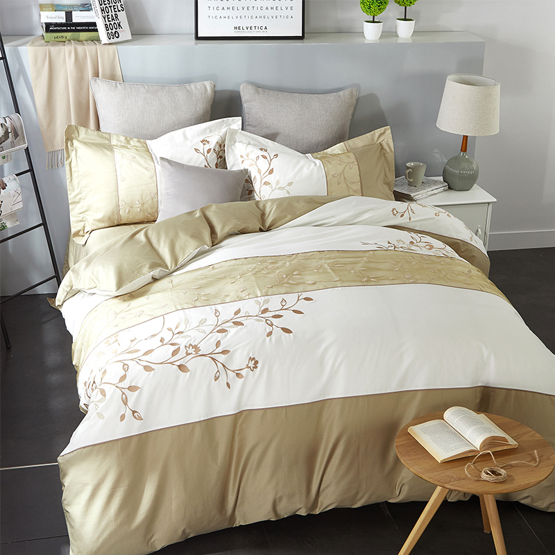Hiện đại nhỏ gọn bông thêu hoa bộ bốn bông quilt cover 1.5 m 1.8 m bộ đồ giường mới của Trung Quốc bộ đồ giường bộ drap giường