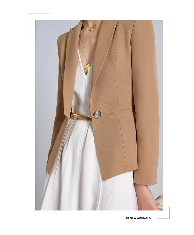 Xiudu 2020 mới nhỏ phù hợp với áo khoác nữ mùa thu và mùa đông eo màu xanh retro giản dị nhỏ phù hợp với kinh doanh quần áo nữ - Business Suit