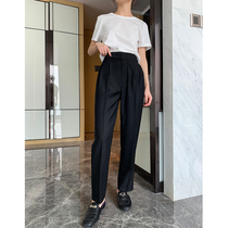 SOULKISS exquisite mens pants craft classic basic high-waisted straight loose thin suit pants for women