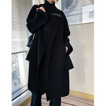 SOULKISS Hs classic silhouette Australian high-count worsted wool double-sided woolen coat mid-length women