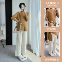 Maternity sweater autumn and winter loose Korean style maternity jacket thickened outer base sweater winter top