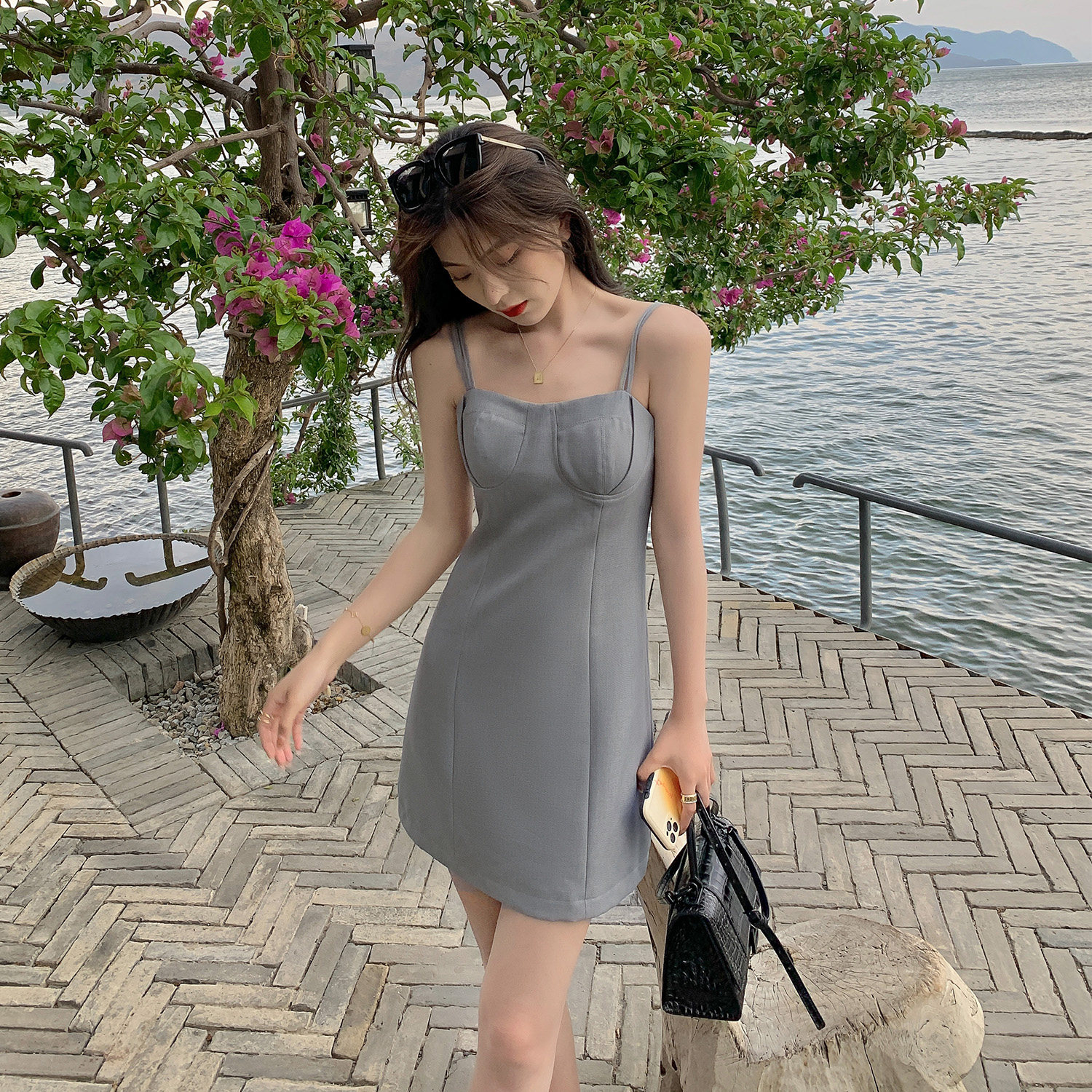 (Hu Chu Beautiful Intoxicating Party) Ticket Elects No 1 Summer Korean version with high waist and a thin and thin foreign dress