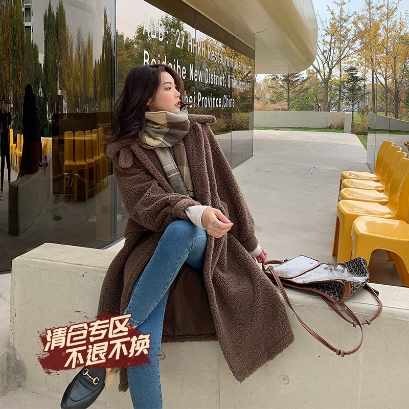 (Hu Chuliang little raccoon) 2020 Autumn Winter wheat wool wool coat coat coat women's long