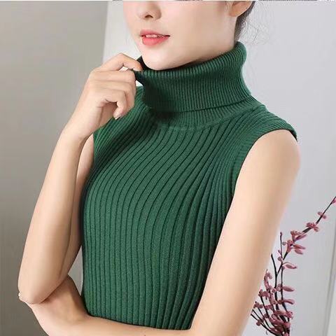 High-Neck Sleeveless Knitwear for Women 2026 Spring, Summer, Autumn Style Vest Women's Slim Fit Neck-Protecting Base Shirt Sweater for Women