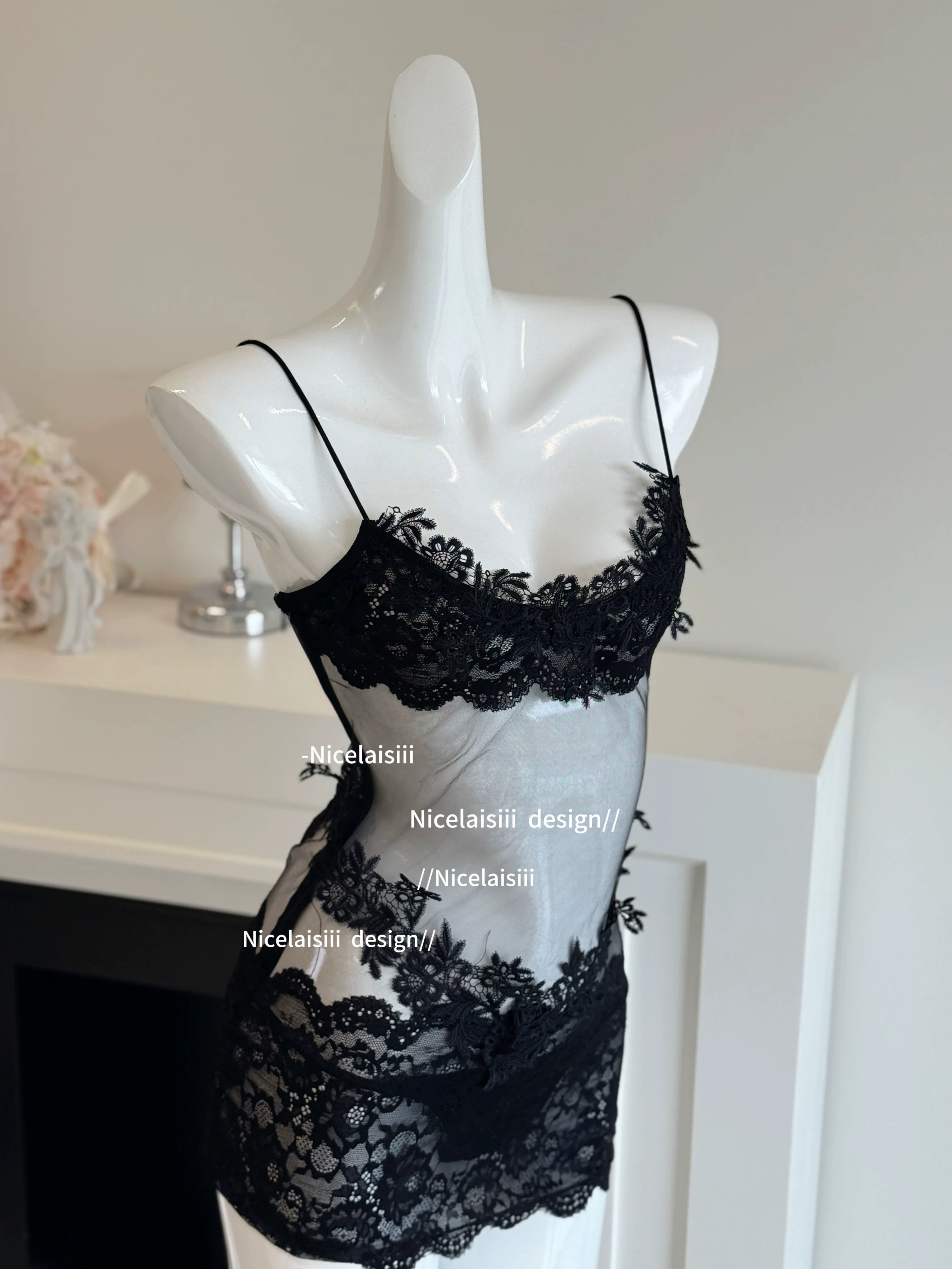 Кружевной sexy pijama, французский стиль, утягивающий эффект