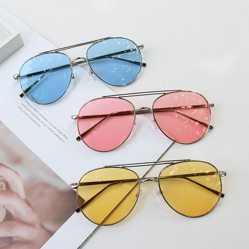 Sunglasses Women in Korean version Ins shaking tone net red Round Face Retro Harbor Wind Glasses Big Face small Myopia Sunglasses