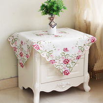 High-grade embroidered bedroom bedside table cover European lace pastoral household dust towel small tablecloth bedside cabinet cover cloth cover