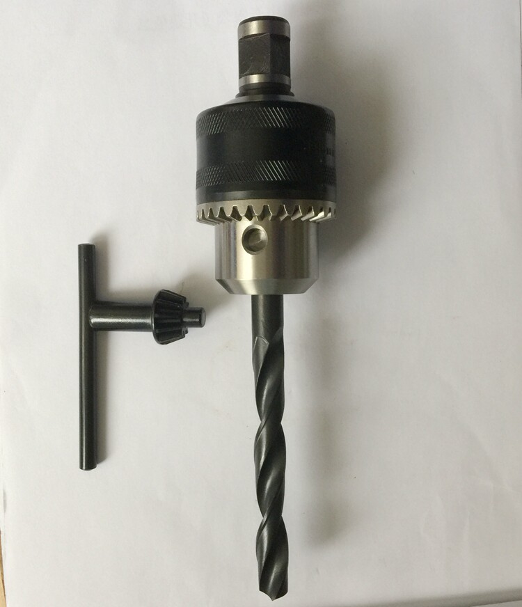 Right angle shank Magnetic hollow drilling rig with twist drill with drill chuck drill clamps 1 5-13 and 3-16