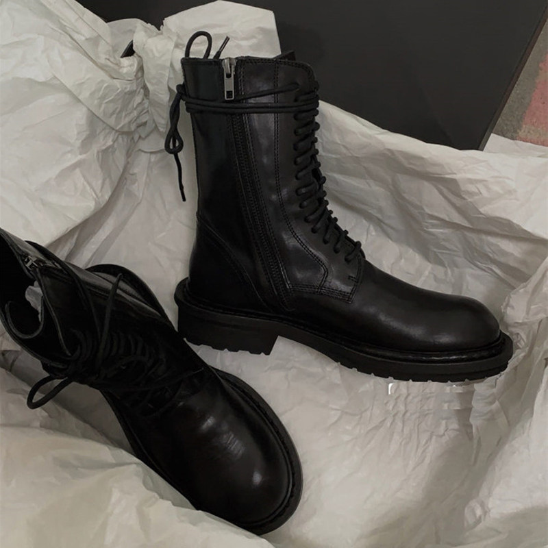 Women's shoes with front straps black British style with thick soles and low heels, keep a pair for yourself