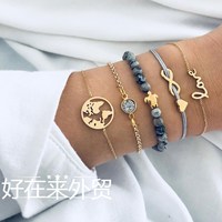 WOMEN's Fashion Accessories Heart Bracelet Lady Jewelry Set