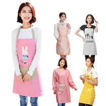 Apron Korean fashion kitchen waterproof and oil-proof long sleeve reverse wear cooking work with sleeves waist male gown adult female