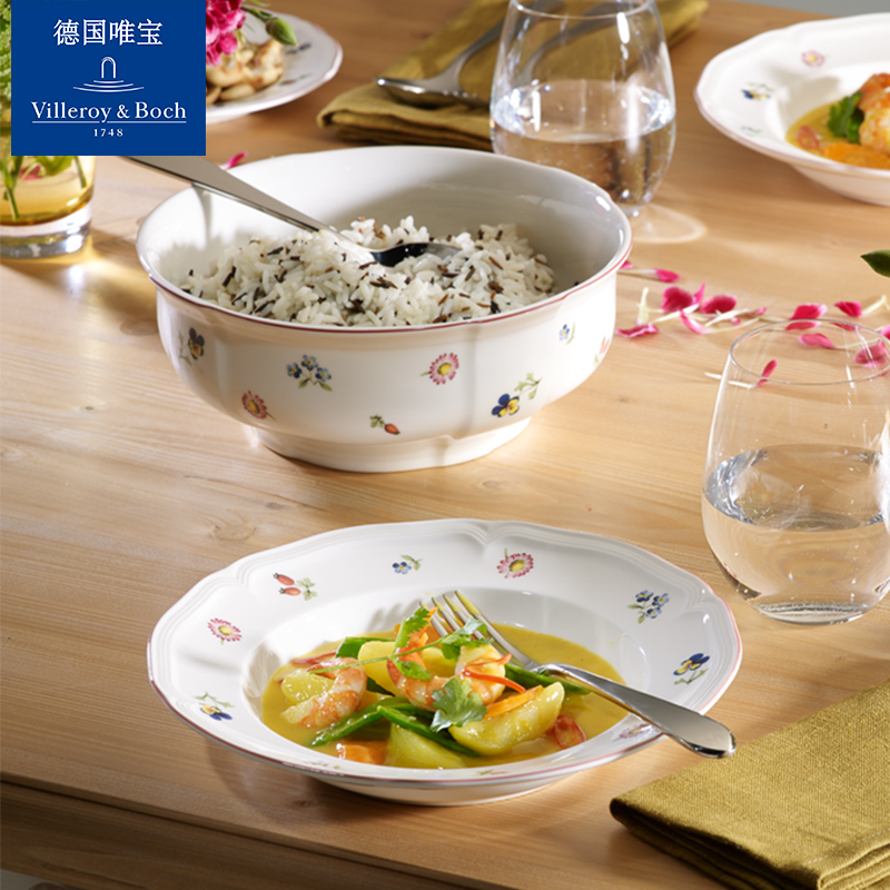 villeroyboch German Villeroy & Boch imported bowls and plates European-style dishes and plates for household personality fresh red small garden - Taobao