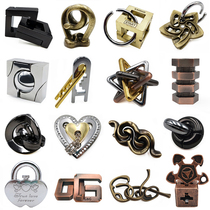 Magic Gold Ball Burning Brain Puzzle Level 10 Luban Lock Adult Childrens Anti-Stress Relief and Depressing Intellectual Toys Nine Links