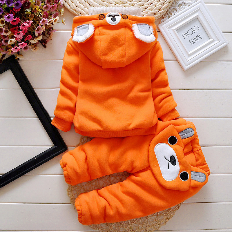 Quần áo mùa thu đông cho bé cộng với bộ đồ cotton nhung 1-3 2 bé trai và bé gái áo khoác cotton dày cho bé quần áo mùa đông quần áo thể thao trẻ em