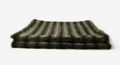 Model room Hotel blanket Simple modern brown imitation leather grass plush bed tail blanket Towel Striped wool blanket