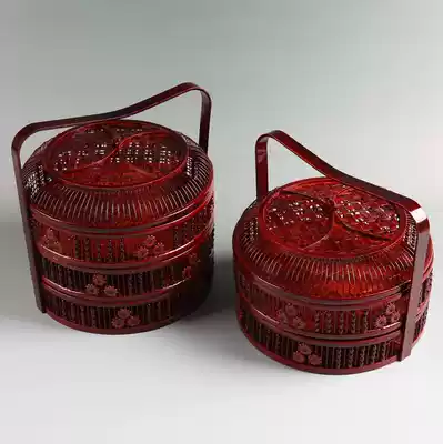 Photography bamboo basket retro style dumplings ornaments red over big gift basket lunch box wedding characteristics Spring Festival basket
