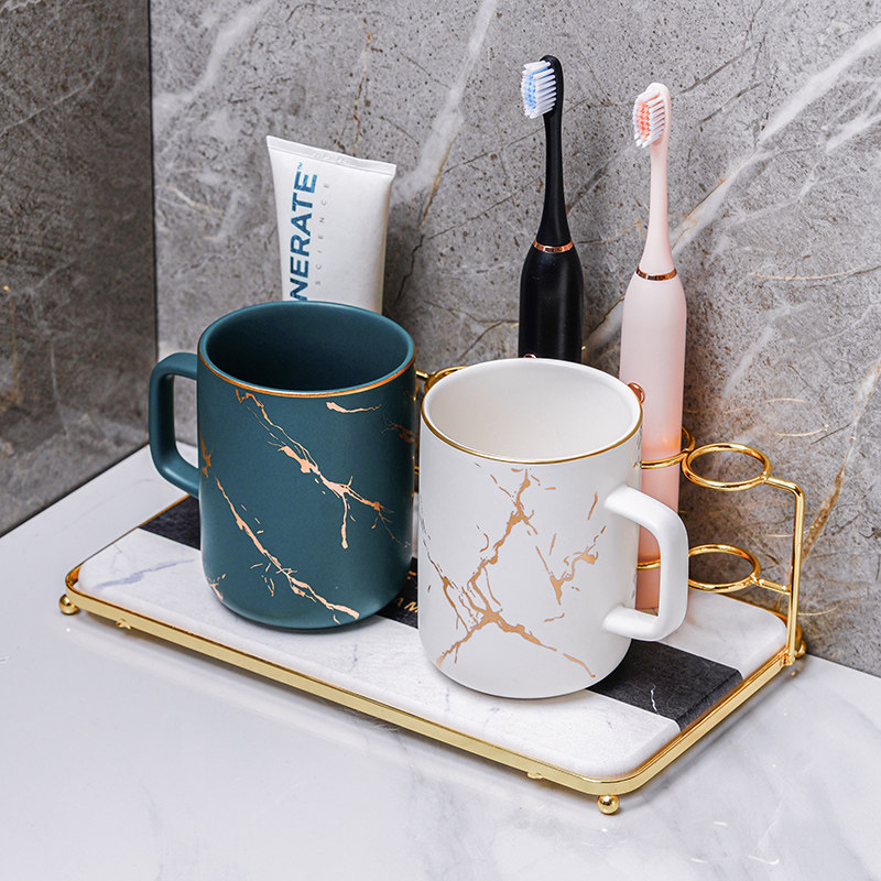 Nordic ceramic light luxury mouthwash cup a pair of household toiletry set couples brushing cup simple creative toothbrush cup