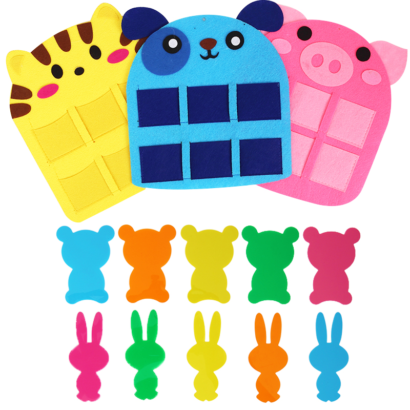 Non-woven color cartoon animal hanging morning check card kindergarten morning bag check bag early teaching area logo