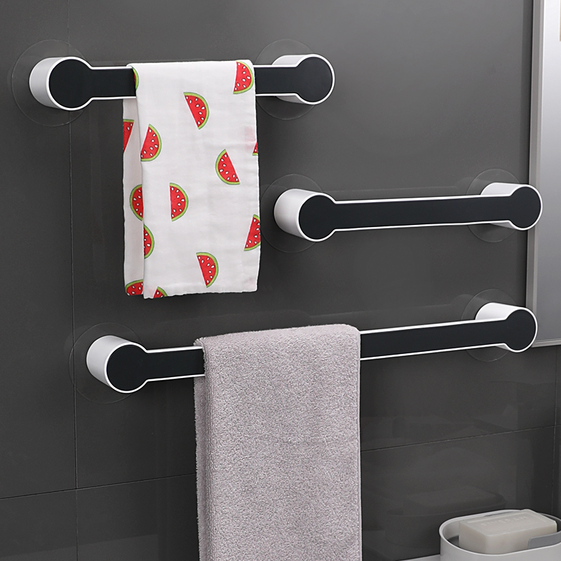 Dressing room Towel Rack Free to hang towels Single-pole wall-mounted corner bathroom Toilet Sucker-style bath towels