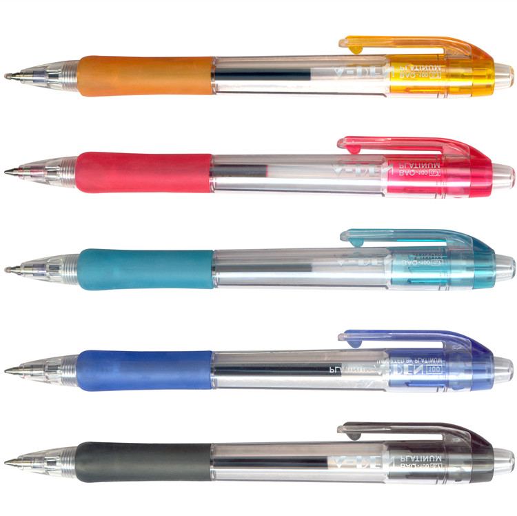RMB18  white gold medal BAQ-100 by moving ball pen transparent colour bar classic durable 0 7mm