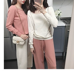 Nấm vàng nấm đẩy chính phù hợp với lười đan phù hợp tích cực và tiêu cực mặc quần đáy quần thẳng thẳng áo khoác len mỏng