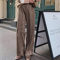 Golden Mushroom mushroom casual lazy girl please look for this super color matching retro lattice pants