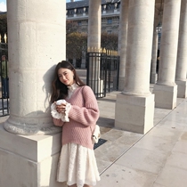 Mushroom mushrooms need to wear light color in winter 3 colors fluffy pit glutinous rice sweater