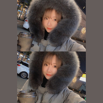 (Furry little fox) Golden Mushroom mushroom little man please squat this down jacket really big fur collar