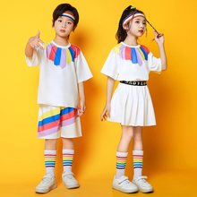 Children's Sports Day Rainbow Dance Dress Primary School Cheerleading Team Clothing Kindergarten Candy Color Class Clothing Graduation