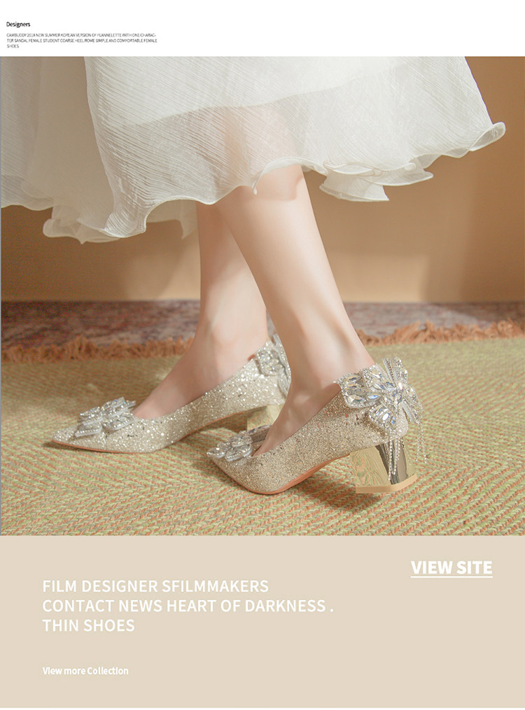 Sparkle & Strut: Chic Chunky Crystal Wedding Heels for Less! - Detail image 1