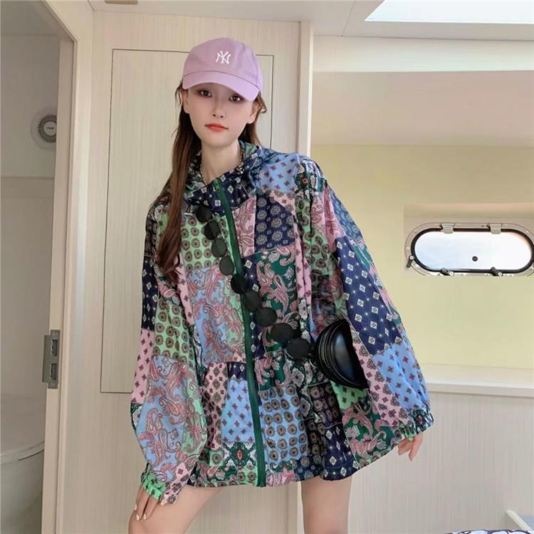 Extra Large Size New Paisley Pattern Sun Protection Clothing for Women Plus Size 150kg Loose Casual Breathable Lightweight Top Jacket Ins