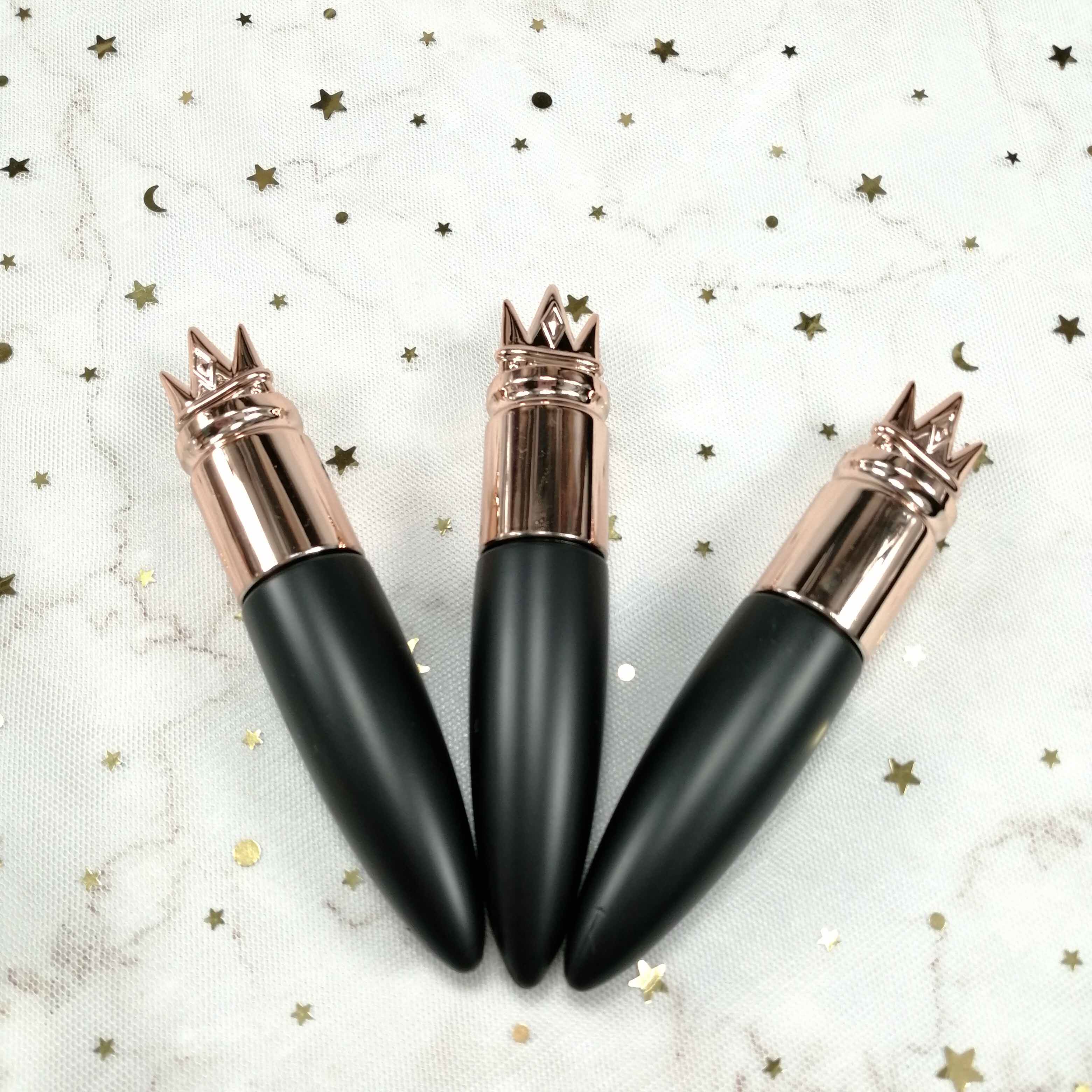 Download 2020 Matte Black Empty Mascara Tubes Golden Crown Cap Silicone Brush Refillable Cosmetic Packing ...