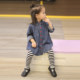 Japanese girls denim shirt dress long-sleeved doll collar spring and autumn shirt long children's baby trendy top