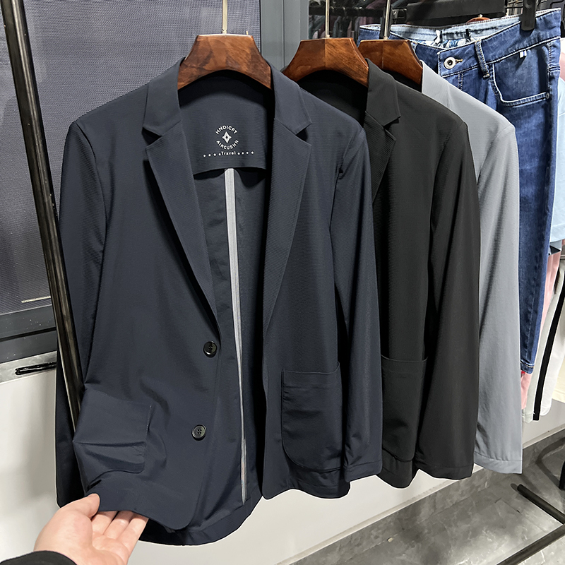Top-Notch! Italian Z Series Laminated Stretch Breathable Men's Casual Thin Suit with Sun Protection and Skin-Friendly Fabric