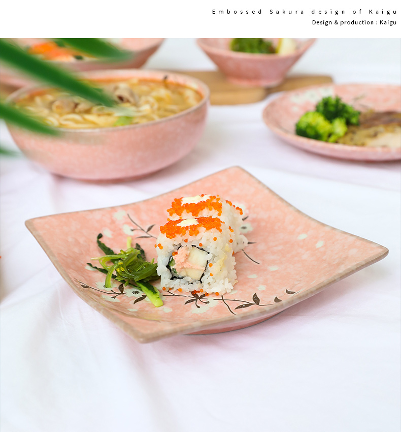 Japanese steak and ceramic plate side of dish dish to eat all the fruit salad platter home plate tableware